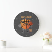 破れたバスケットボール ラージ壁時計 (ホーム)