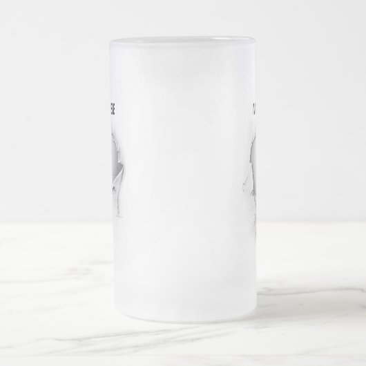 破れたバレーボールすり付きビアマグ フロストグラスビールジョッキ (中央)