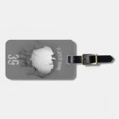 破れたバレーボール(パーソナライズされた)ラゲッジタグ ラゲッジタグ (正面横)