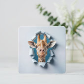 破れたパーティーの穴の中の2番目の紙キリン 招待状 (スタンド正面)