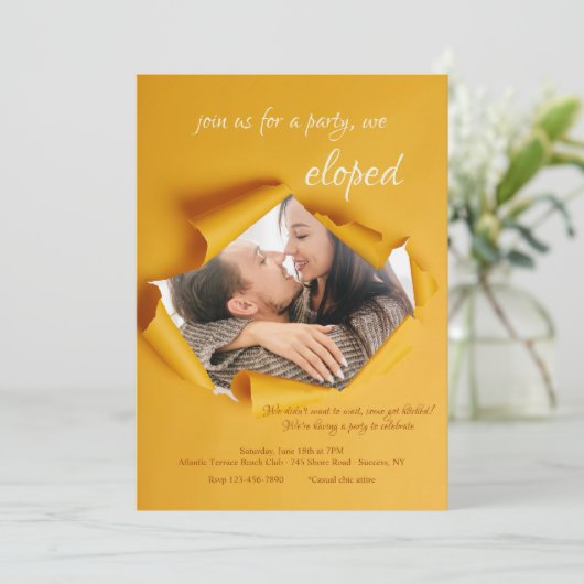 破れたフレーム写真アナウンスカード 案内状 (スタンド正面)