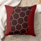 破れたモダンな赤と黒のハニカム模様 クッション (ブランケット)