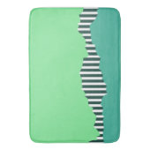 破れたモダンターコイズストライプグリーンレイヤ バスマット (正面縦)