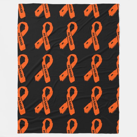 破れたリボン/バッジ…MS フリースブランケット (正面)