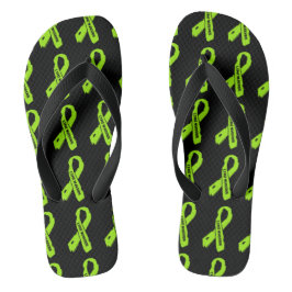 破れたリボン/戦士…ライム ビーチサンダル