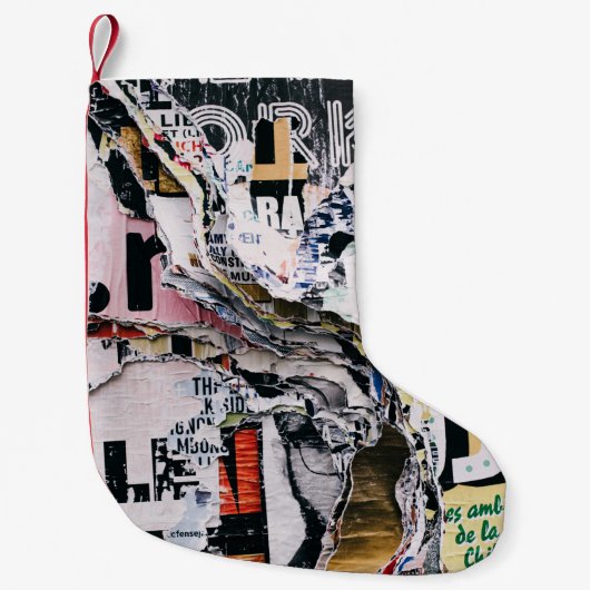 破れた写真を閉じる紙 スモールクリスマスストッキング (正面)