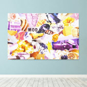 破れた写真コラージュカラフルマガジンキャンバスアート キャンバスプリント (インサイチュ (ウッドフロア))