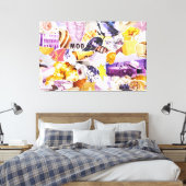 破れた写真コラージュカラフルマガジンキャンバスアート キャンバスプリント (インサイチュ (寝室))