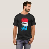 破れた布地効果のルクセンブルク国旗 Tシャツ (正面フル)