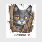 破れた生地から可愛い子猫 – Cats Tシャツ シール (シート)