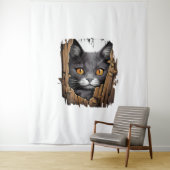 破れた生地から可愛い子猫 – Cats Tシャツ タペストリー (インサイチュ)