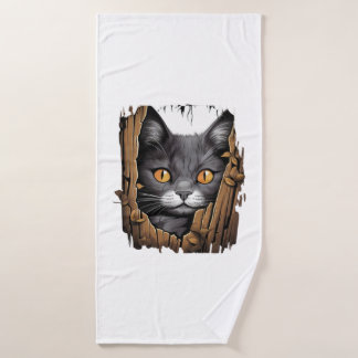 破れた生地から可愛い子猫 – Cats Tシャツ バスタオル