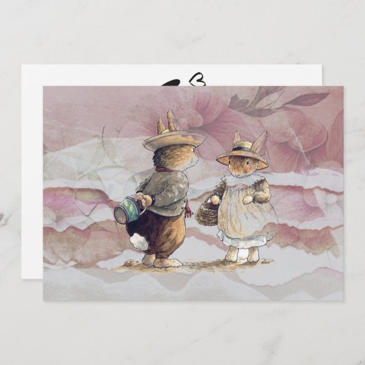 破れた紙のピーターラビット 招待状 (正面/裏面)