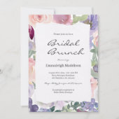 破れた紙のライラック花の水彩色のウェディング ブランシュ 招待状 (正面)