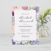 破れた紙のライラック花の水彩色のウェディング ブランシュ 招待状 (スタンド正面)