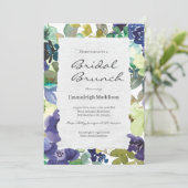破れた紙パープルフローラ水の色ブライダルブランチ 招待状 (スタンド正面)