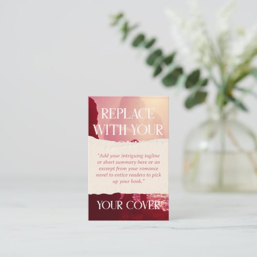 破れた紙ロマンス作家ブックリリースマーケティング 名刺 (スタンド正面)