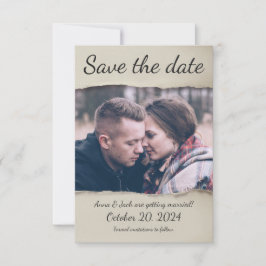 破れた紙写真Save the Date! 招待状