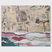 破れた紙新聞 ラッピングペーパー (フラット)