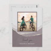 破れた紙結婚の山々の感謝していの写真 ポストカード (正面/裏面)