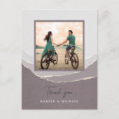 破れた紙結婚の山々の感謝していの写真 ポストカード (正面)