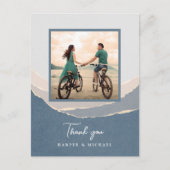 破れた紙結婚の山々の感謝してい写真 ポストカード (正面)