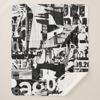 破れた通り広告ポスターが背景をコラージュする シェルパブランケット