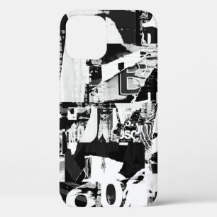 破れた通り広告ポスターが背景をコラージュする iPhone 12ケース