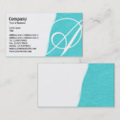 破れた遠くに – シアンの粗い紙テクスチャ 名刺 (正面/裏面)