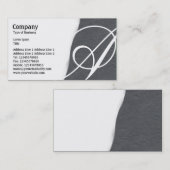 破れた遠くに – ダークグレー粗い紙テクスチャ 名刺 (正面/裏面)