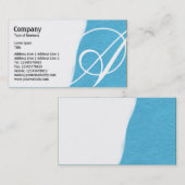 破れた遠くに – ライトブルー粗い紙テクスチャ 名刺 (正面/裏面)
