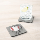 破れた野球ドリンクコースター コースター (右側)