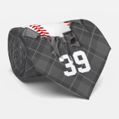 破れた野球(暗パーソナライズされた/黒) ネクタイ (ロール)
