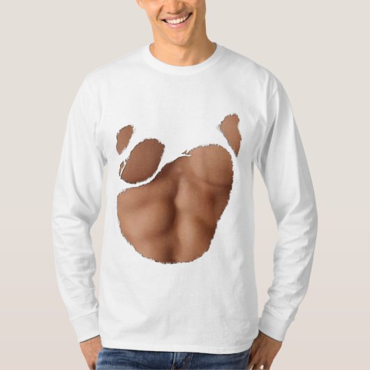 破れたTシャツと偽腹筋 (中間肌色) Tシャツ (正面)