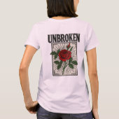 破れないバラ刺繍芸術 Tシャツ (裏面)
