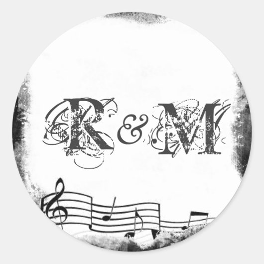 破ファンキー裂した紙音楽シール ラウンドシール (正面)