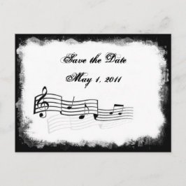 破ファンキー裂した紙音楽Save the Date 案内ポストカード
