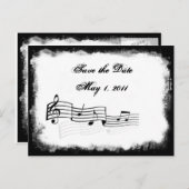 破ファンキー裂した紙音楽Save the Date 案内ポストカード (正面/裏面)