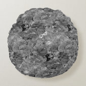 破壊されたスカルと墓の仮想墓地 ラウンドクッション (正面)