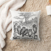 破壊された塀に坐っている6匹のコキンメフクロウ クッション (ブランケット)