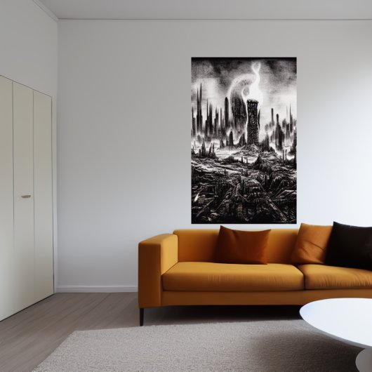 破壊された都市の恐怖 | AIアートポスター ポスター