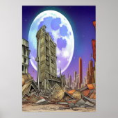破壊された都市 | AIアートポスター ポスター (正面)