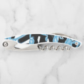 破壊された青と黒のスクラップまたはテープ ソムリエナイフ (正面)