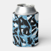 破壊された青と黒のスクラップまたはテープ 缶クーラー (缶正面)