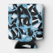 破壊された青と黒のスクラップまたはテープ 缶クーラー (正面)