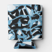 破壊された青と黒のスクラップまたはテープ 缶クーラー (裏面)