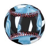 破壊された青と黒のスクラップまたはテープ 野球ボール (裏面)