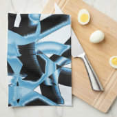 破壊された青と黒のスクラップまたはリボン キッチンタオル (四つ折り)