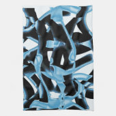 破壊された青と黒のスクラップまたはリボン キッチンタオル (縦)