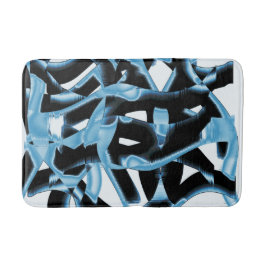 破壊された青と黒のスクラップまたはリボン バスマット